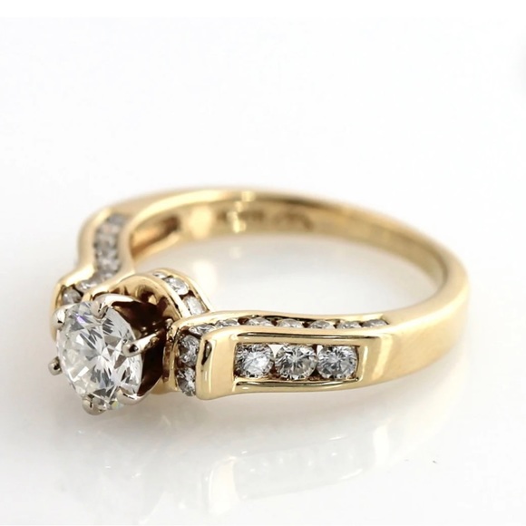 Vintage from the 1970’s 14K Yellow Gold 1.87 CTW Diamond Wedding Ring Size 7.0 - Picture 4 of 9